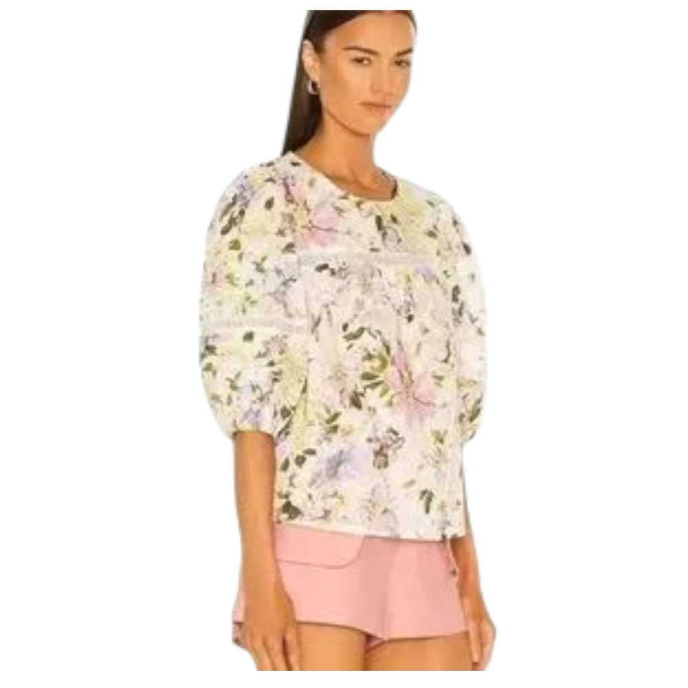 Sanctuary Women's Legacy Heirloom Blouse Large Linen Cotton Richmond Garden